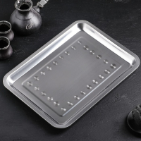Поднос из нержавеющей стали, 39,5&times;29,5 см, толщина 1 мм, цвет серебряный
