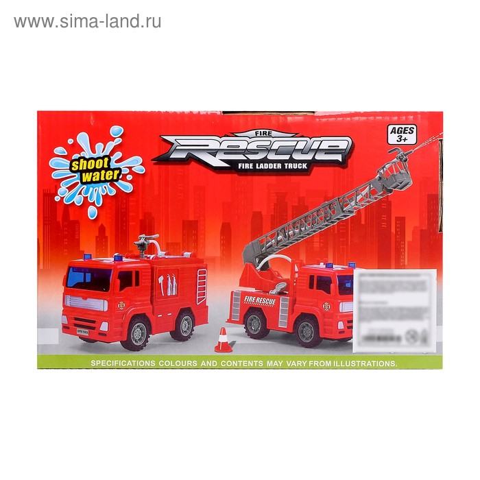 Машина инерционная &laquo;Пожарная&raquo;, стреляет водой, 1:20