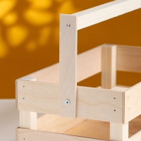 Кашпо деревянное 24.5&times;13.5&times;9 см "Двушка Лайт", двухреечное, натуральный Дарим Красиво