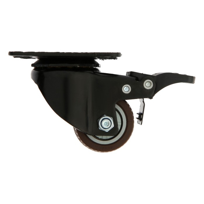 Колесо мебельное CAPPIO d=40,на площадке,со стопором,поворотное, покрытие TPR