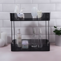 Органайзер для хранения, с ручками, 2 секции, 31 &times; 20 &times; 29 см, цвет чёрный/серебристый