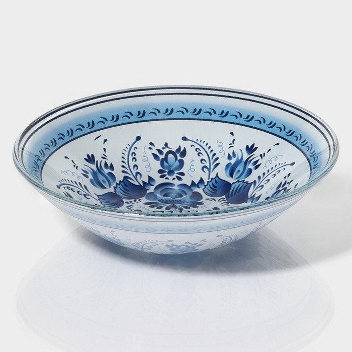 Салатник стеклянный Доляна &laquo;Синева&raquo;, 600 мл, 18&times;4,5 см