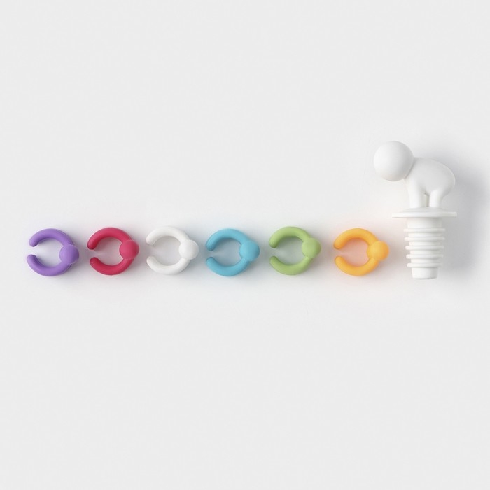 Набор насадок для бокалов &laquo;Ребятки&raquo;, в комплекте с пробкой