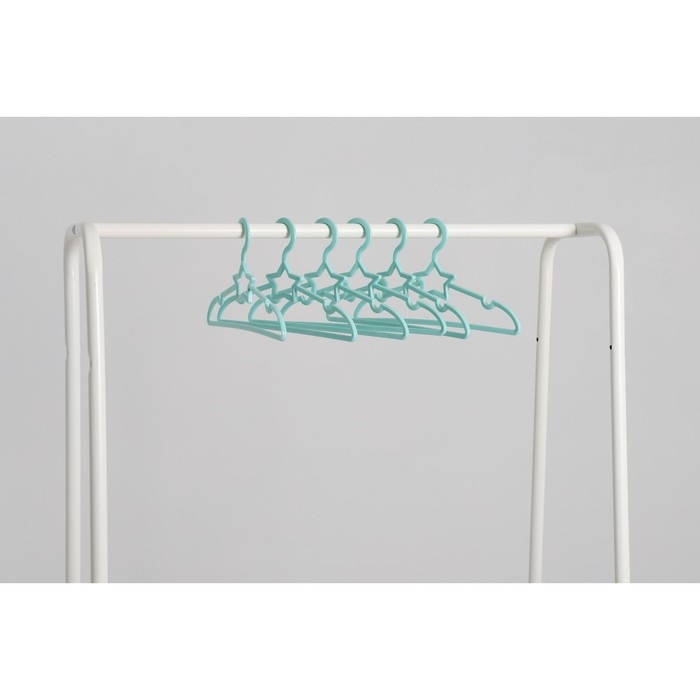 Плечики - вешалки для одежды Доляна &laquo;Звезда&raquo;, 26,5&times;13,5 см, 6 шт, детские, цвет голубой