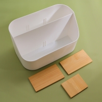 Органайзер для хранения &laquo;BAMBOO&raquo;, 5 секций, передвижные секции, 18,5 &times; 11,5 &times; 10,6 см, цвет белый