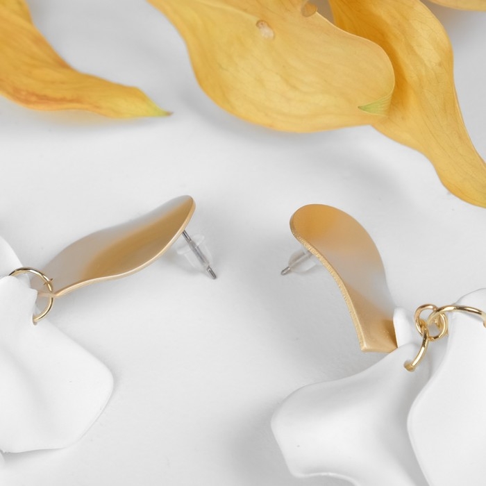 Серьги ассорти &laquo;Ветер&raquo; неровность, цвет бело-золотой