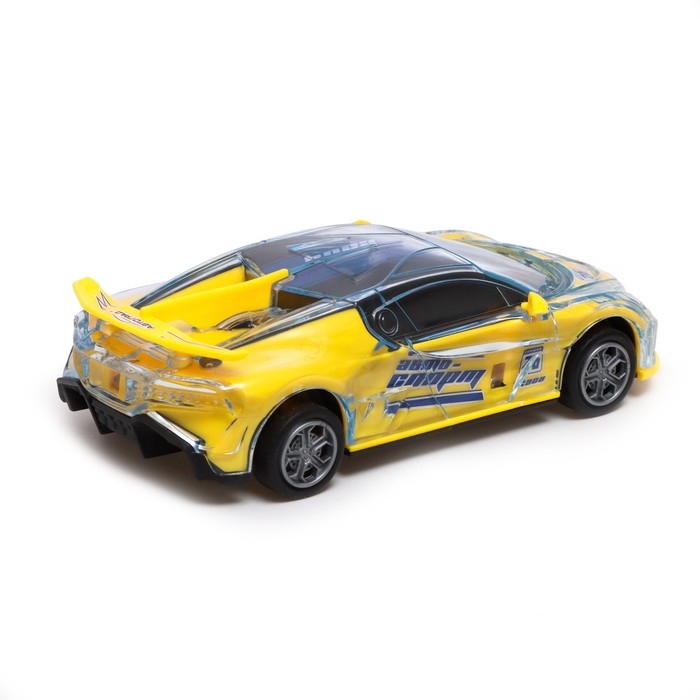 Машина инерционная &laquo;Crazy race, гонки&raquo;, русская озвучка, свет, цвет жёлтый