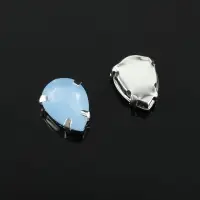 Стразы пришивные &laquo;Капля&raquo;, в цапах, 10&times;14 мм, 20 шт., голубые