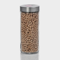 Банка для сыпучих Доляна &laquo;Премиум&raquo;, 700 мл, 20&times;8 см, с металлической крышкой, стекло, прозрачная