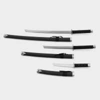 Сув. изделие катаны 3в1 на подставке, ножны кожзам, матовая, черная  47/70/89см