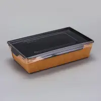 Контейнер с плоской крышкой, черный, 0,8 л, 19 х 13 х 5,5 см