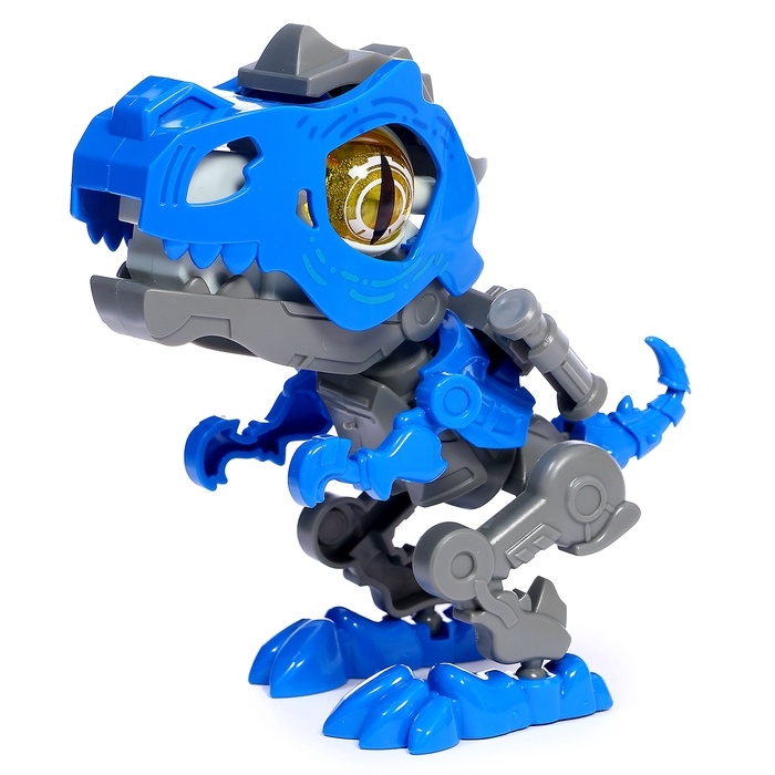 Электронный конструктор динозавр &laquo;Динобот&raquo;, со звуком и подсветкой, на батарейках, цвет МИКС