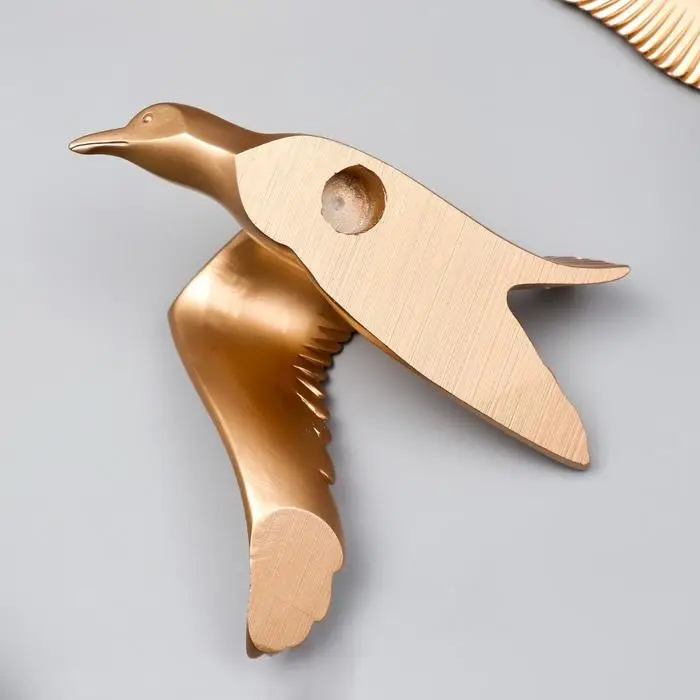 Сувенир полистоун настенный декор "Чайка" МИКС золото