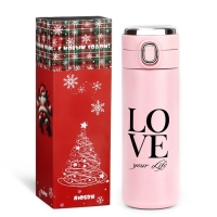 Термокружка, 420 мл, Simple Love your Life, сохраняет тепло 8 ч, термометр