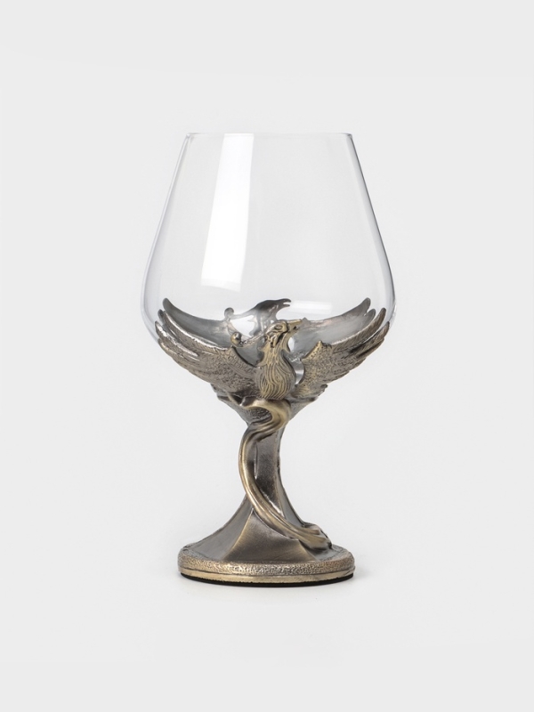 Бокал для коньяка 550 мл "Жар-птица", подарочный, бронза