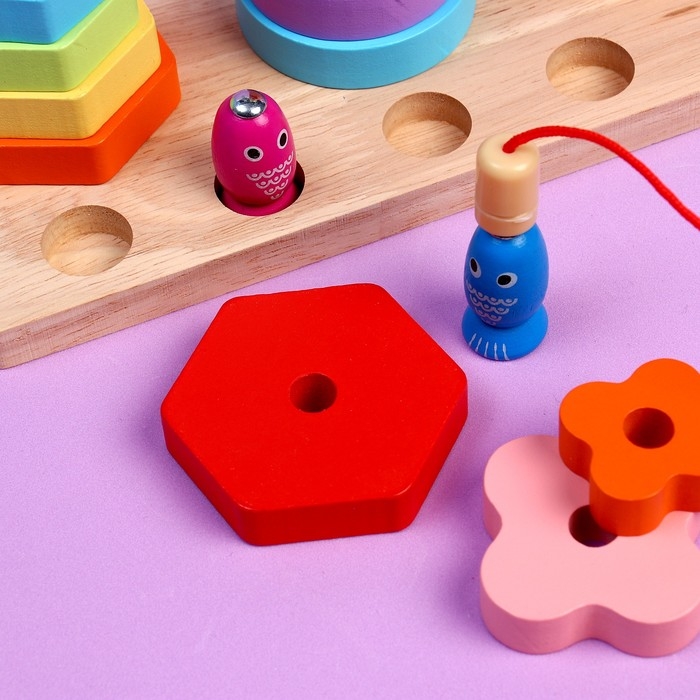 Развивающий набор &laquo;Пирамидки + рыбалка&raquo; 22 &times; 12,5 &times; 9,5 см