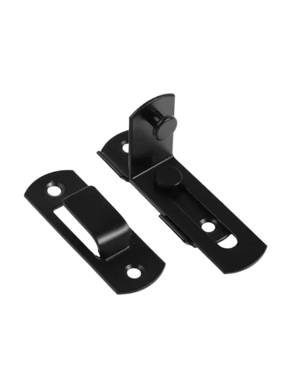 Шпингалет накладной ТУНДРА, угловой, 60&times;43 мм, черный