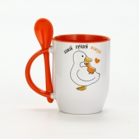 Кружка с ложкой "Самой лучшей мамуле", 350 мл