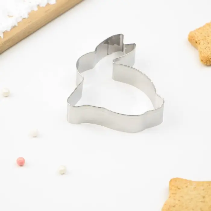 Форма для печенья Доляна &laquo;Зайка&raquo;, металл, 7&times;5,5&times;2 см, серебристая