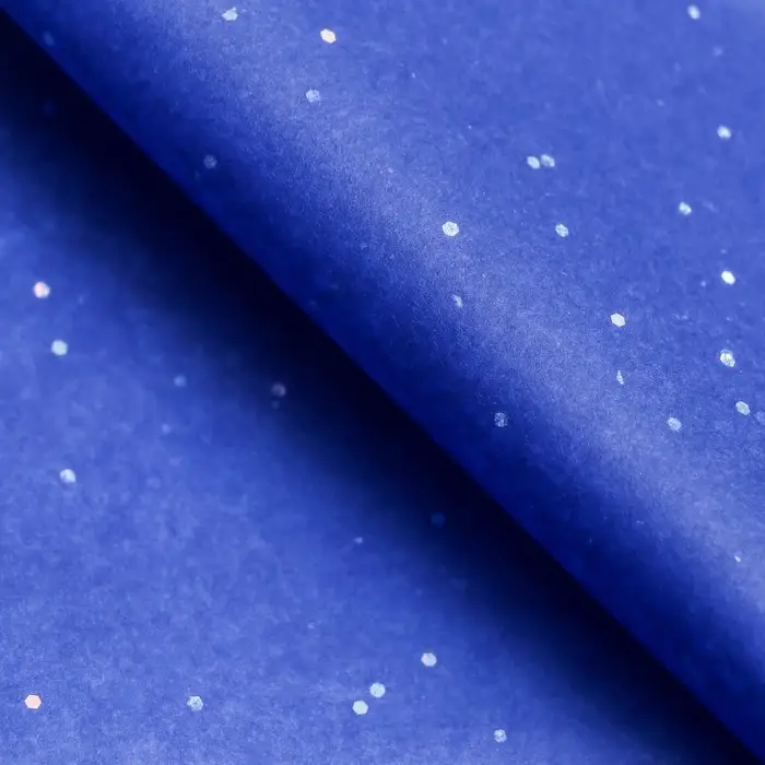 Бумага упаковочная тишью, &laquo;Конфетти&raquo;, синяя, 50&times;66 см