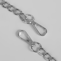 Ручка для сумки, с цепочками и карабинами, 120 &times; 1,8 см, цвет чёрный