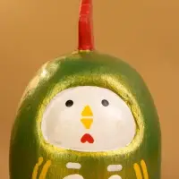 Деревянная кукла кокеши "Цыпленок" цв. зелёный, 6х6х9 см