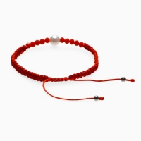 Браслет-оберег &laquo;Красная нить&raquo; женский, защита, бусина, цвет красно-белый, d=6