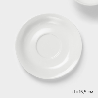 Чайная пара фарфоровая Magistro &laquo;Бланш&raquo;, 2 предмета: чашка 250 мл, блюдце d=15,5 см, цвет белый