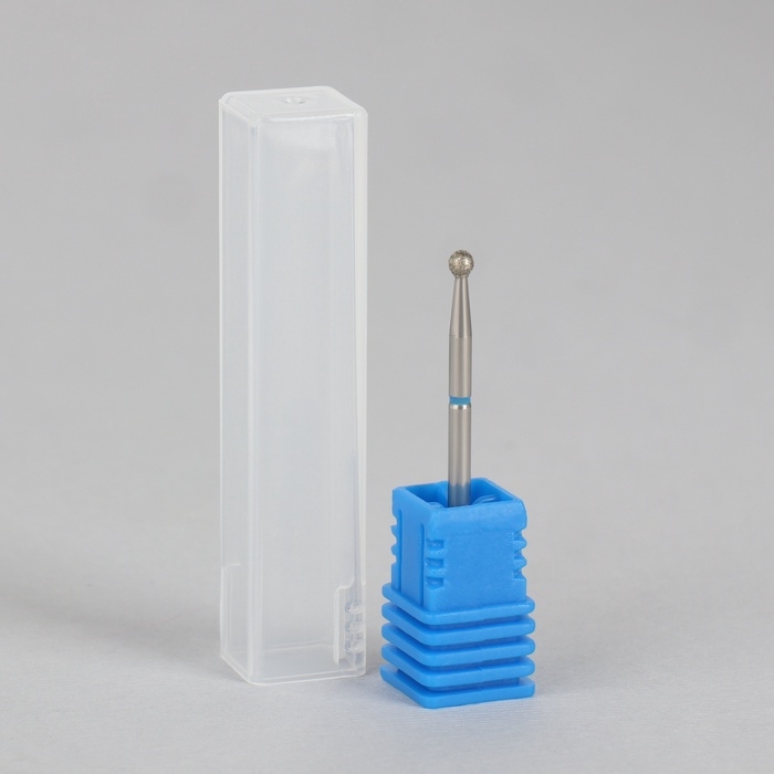 Фреза алмазная для маникюра &laquo;Шар&raquo;, средняя зернистость, 2,5 мм, в пластиковом футляре