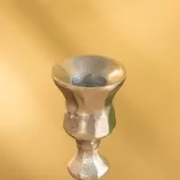 Подсвечник "Грани" алюминий 25 см, цв. серебро