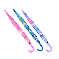 Зонт-трость детский п/авт R43/50 П/Э ЖИВОТНЫЕ ручка-крюк МИКС пакет