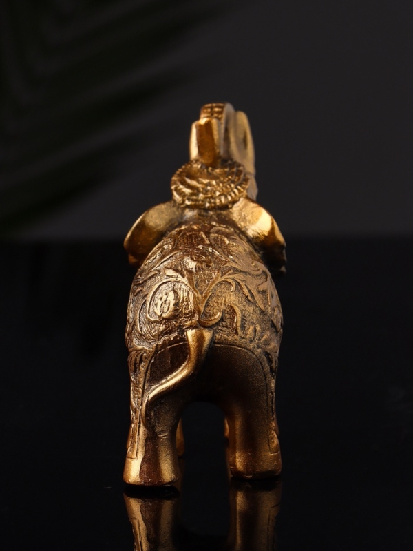 Фигура "Слон резной" 10х9,5х3 см, бронза