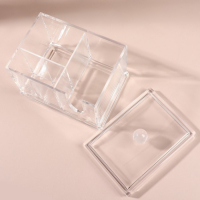 Органайзер для хранения, 4 секции, 13 &times; 14 &times; 11 см, цвет прозрачный