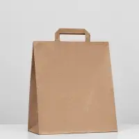 Пакет крафт без печати, плоская ручка 28&times;15&times;32 см