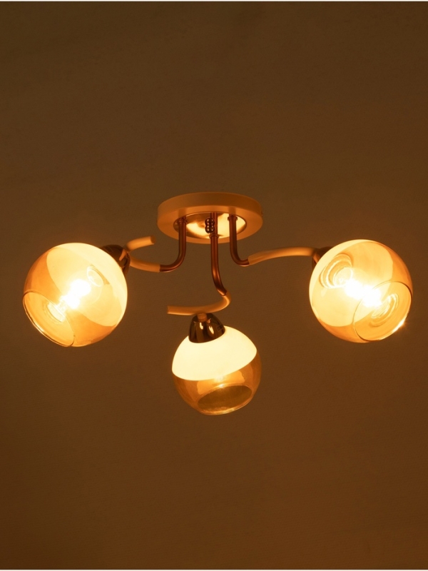 Люстра "Анден" 3хЕ27 40Вт бело-золотой 51х51х22 см