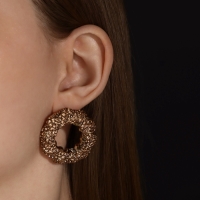 Серьги со стразами &laquo;Блеск&raquo; кольцо, цвет золото