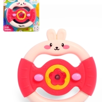 Музыкальный руль &laquo;Малыш зайчик&raquo;, звуковые и световые эффекты, розовый