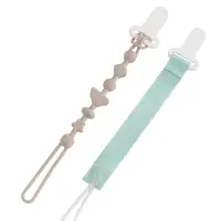 Держатель для соски пустышки, 2 шт, текстиль и силикон, Mum&Baby