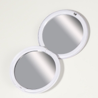 Зеркало складное &laquo;Птички&raquo;, d = 7,3 см, с увеличением, цвет сиреневый