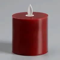 Светодиодная свеча восковая "Глубокий красный", 10x7 см, АААx3 (не в компл.), Т/БЕЛЫЙ