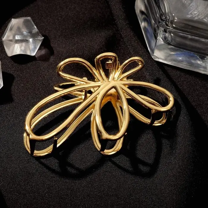 Крабик для волос «Валери», лепестки, 7 см, золото Крабик для волос «Валери», лепестки, 7 см, золото