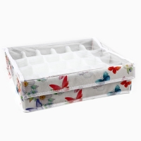 Органайзер для хранения 24 ячейки с крышкой "Бабочки", 34 х 28 х 10 см