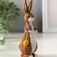 Сувенир полистоун "Кролик с пасхальными яичками" 4,8х5х14,5 см