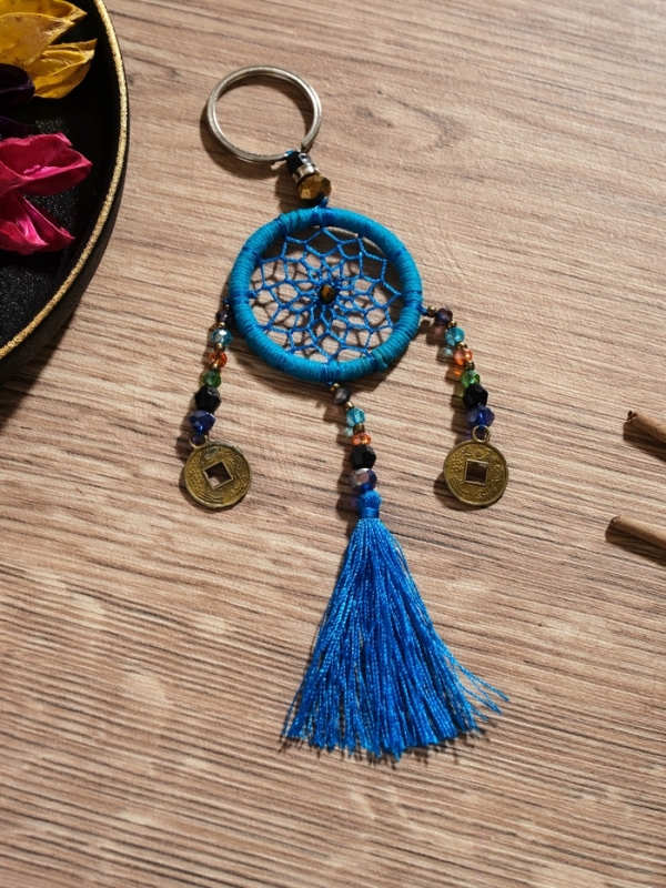 Брелок "Ловец снов" 4х15 см. синий