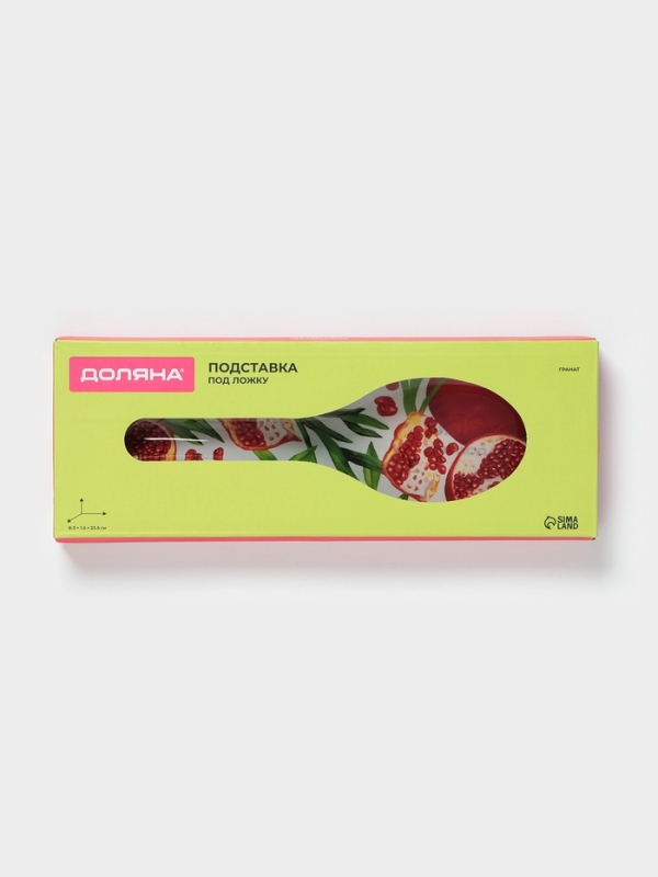 Подставка под ложку Доляна &laquo;Гранат&raquo;, 23,5&times;8,3&times;1,5 см, стекло, рисунок