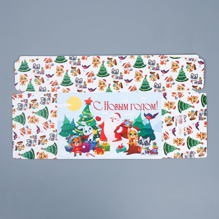 Подарочная коробка - конфета новогодняя складная &laquo;Новый год&raquo;, 14 х 22 х 8 см, Новый год