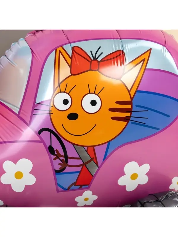 Воздушный шар фольгированный 3D 29" &laquo;Три Кота. Карамелька в машине&raquo;