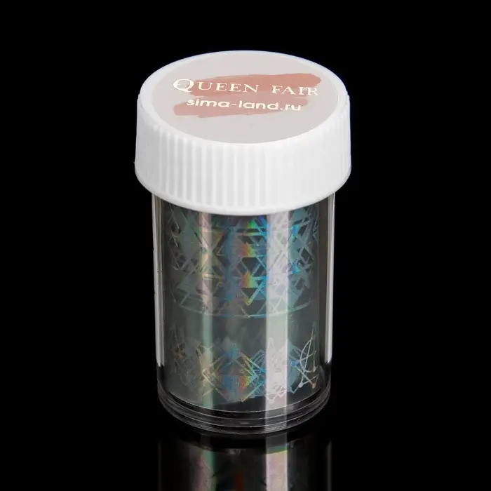 Фольга для ногтей &laquo;Геометрия&raquo;, с рисунком, переводная, голографическая, 4&times;80 см, в пластиковом футляре, серебристая