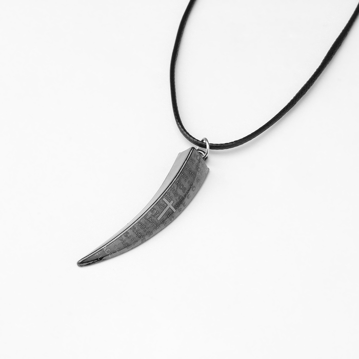 Кулон унисекс &laquo;Клык&raquo;, цвет чернёное серебро на чёрном шнурке, 42 см