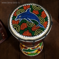 Сувенирный музыкальный инструмент "Барабан Джембе Разноцветный" 13x13x24 см, МИКС